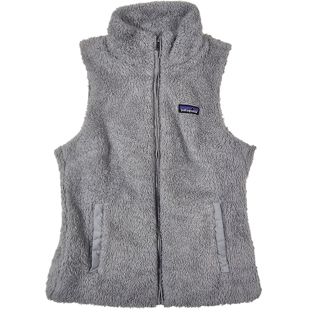 Patagonia Los Gatos Fleece Vest Grey Full Zip High Pile Plush Womens 25216